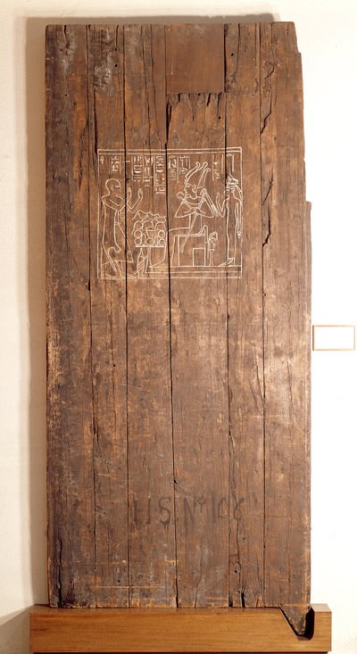 コンスホテプ新王国の墓からの木製の扉、紀元前1285年頃（木） 作： Egyptian 19th Dynasty