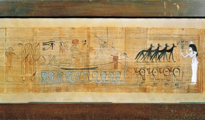 ヘルベン パピルス、セトのソーラー ボートの神性 作： Egyptian 20th Dynasty