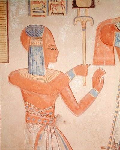 アメン＝ヘル＝ケプシェフの墓、ラーメサイド時代の死んだ王子の肖像（壁画） 作： Egyptian 20th Dynasty