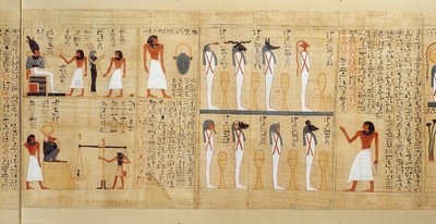 イメネムサウフの神話のパピルス、第3中期、紀元前1000年頃（塗られたパピルス）（詳細） 作： Egyptian 21st Dynasty