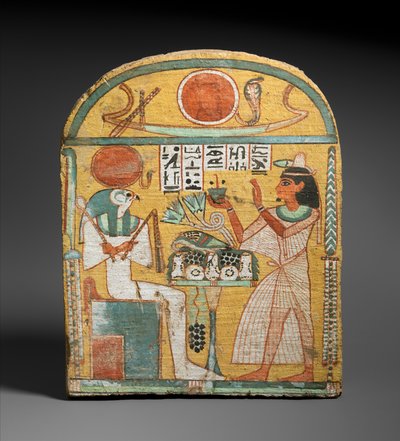テーベ出身のアーフェンムートのステラ、後期、紀元前924-889年（塗装木材） 作： Egyptian 22nd Dynasty
