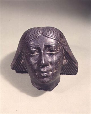 人の頭、おそらく高官、紀元前700年頃（花崗岩） 作： Egyptian 25th Dynasty