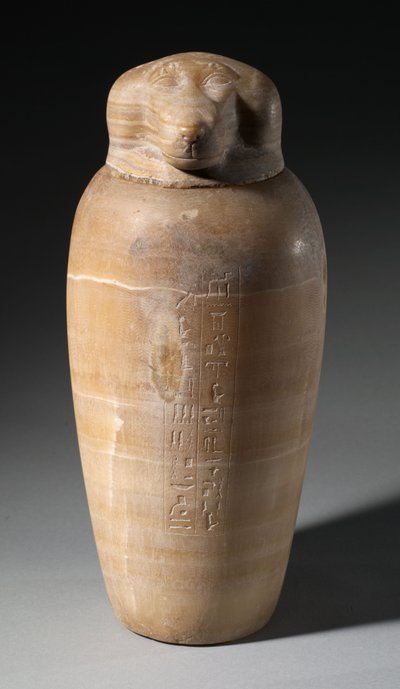 ヒヒの頭を備えた天蓋の瓶、紀元前664〜525年 作： Egyptian 26th Dynasty