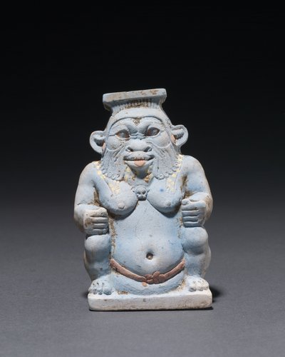 神ベスの形の化粧品の瓶、紀元前664-525年 作： Egyptian 26th Dynasty