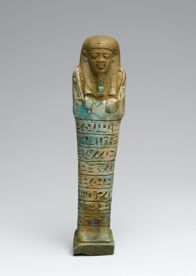 PsamtekのShabti、おそらく後期王国ギザ（faience）から 作： Egyptian 26th Dynasty