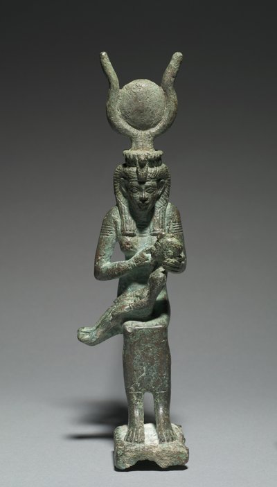 イシスとホルスの小像、紀元前664-30年 作： Egyptian 26th Dynasty