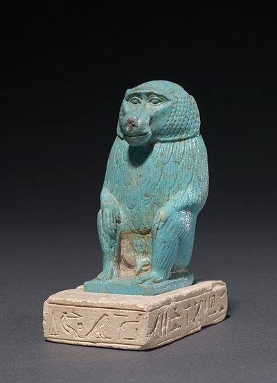 石灰岩ベースのヒヒ、紀元前380〜30年 作： Egyptian 30th Dynasty