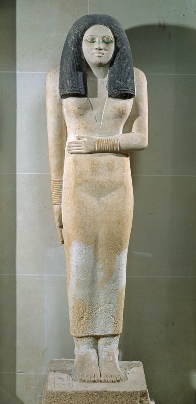 旧王国ネサ像（石灰岩塗装） 作： Egyptian 3rd Dynasty