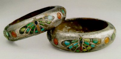 ヘテップ女王はブレスレットです（シルバー、ターコイズ、ラピスラズリ、カーネリアン） 作： Egyptian 4th Dynasty