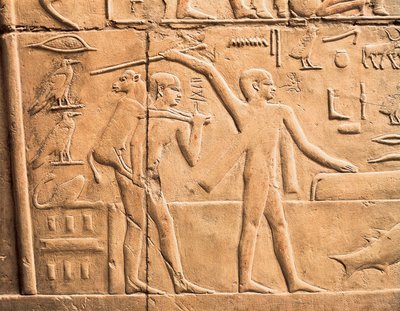 農作業のシーン、ディテール 作： Egyptian 4th Dynasty