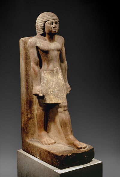 闊歩する人物、紀元前2575～2465年頃（彩色された石英石 作： Egyptian 4th Dynasty
