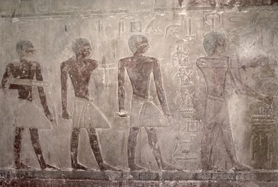 旧王国、マスタバチャペルチャペル南壁の職人（壁画） 作： Egyptian 5th Dynasty