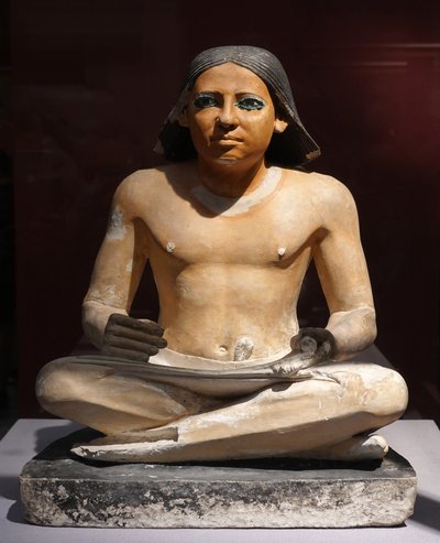 クラウチング・スクライブ、第5王朝（彫刻） 作： Egyptian 5th Dynasty