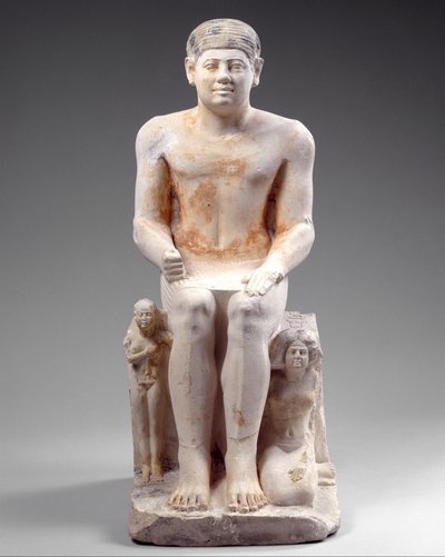ニカレとその妻と娘」 紀元前2420年～2389年頃 （石灰岩に描かれたもの 作： Egyptian 5th Dynasty