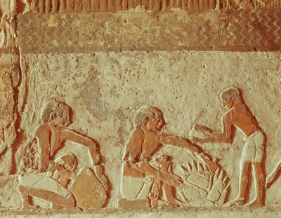 オールドキングダムのパン作りと焼き付けを描いたレリーフ（壁画） 作： Egyptian 5th Dynasty