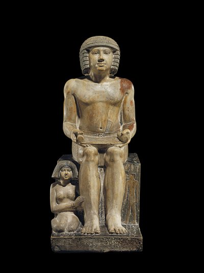 スクライブの検査官のための像セケムカ、紀元前2400〜2300年 作： Egyptian 5th Dynasty