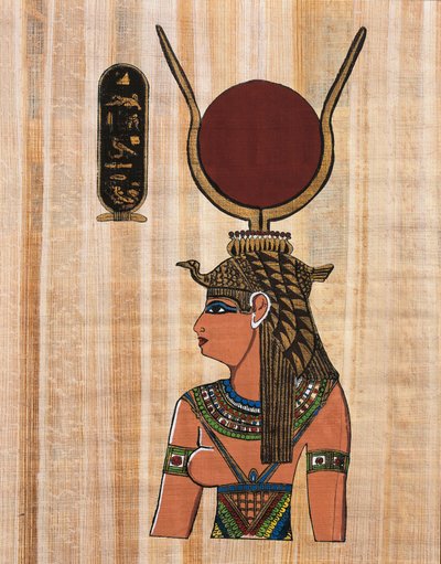 クレオパトラ7世、コムオンボ神殿のレリーフの復元（パピルス 作： Egyptian Egyptian