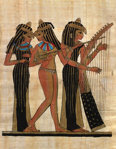 エジプト美術、エジプト・パピルス：音楽家、コルパート 作： Egyptian Egyptian