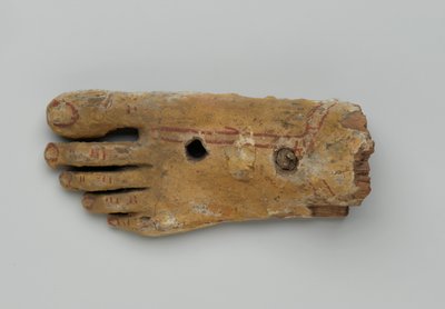 アントロポイド棺の左足 紀元前30年～紀元後2世紀（木・石膏 作： Egyptian Egyptian