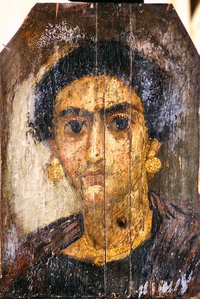 女性の肖像 100-300年頃（パネルにエンコウスティック画） 作： Egyptian Egyptian
