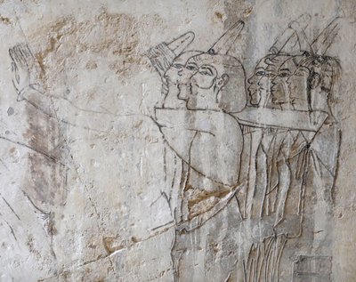 男性グループのスケッチ画、ラモースの墓 作： Egyptian Egyptian