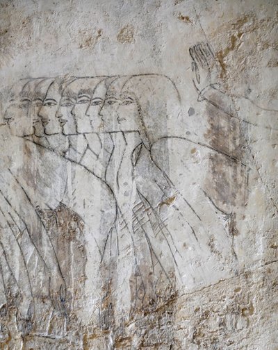 女性グループのスケッチ画、ラモースの墓 作： Egyptian Egyptian