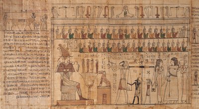 ツェーコンの死者の書、詳細、魂の計量（サイコスタシス）、-664年から-332年（パピルス） 作： Egyptian Egyptian