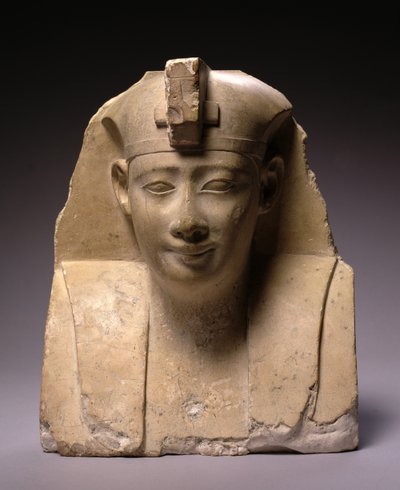 プトレマイオス朝初期（紀元前304〜250年）の頭、（石灰岩） 作： Egyptian Ptolemaic Period