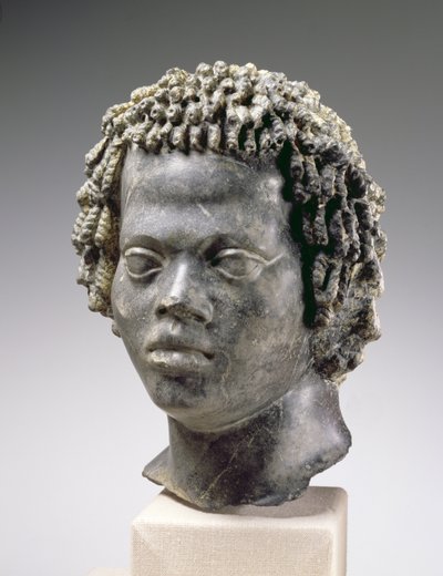 黒人の頭、紀元前2世紀後半（大理石） 作： Egyptian Ptolemaic Period