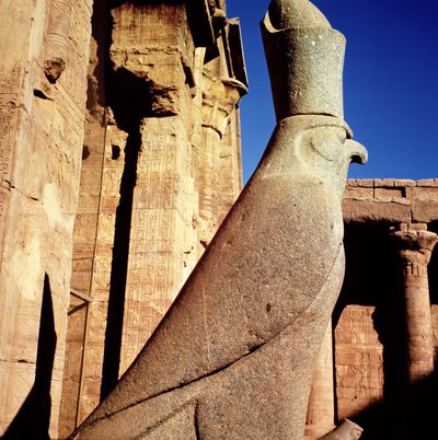 ホルス神殿の供物の宮廷にあるホルスの像 作： Egyptian Ptolemaic Period