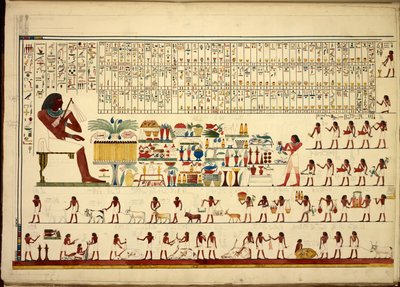 シェイク・ハッサンからベニ・ハッサンまでのビューなどからのエジプトの象形文字、アトラス・フォリオ（紙） 作： Egyptian School
