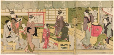 難波屋（なにわやみせさき）の前室 作： Eishōsai Chōki