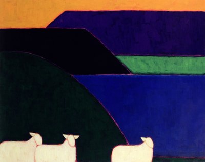 フィヨルド・スネーフェルネス、1999（紙にアクリル） 作： Eithne Contemporary Artist Donne