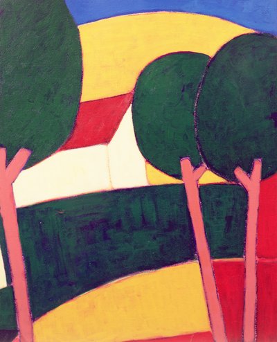 プロバンスペイサージュ、1997（紙にアクリル） 作： Eithne Contemporary Artist Donne