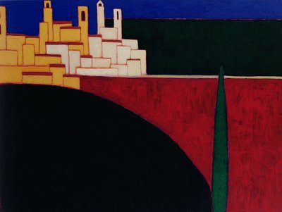 サンジミニャーノ、1999年（紙にアクリル） 作： Eithne Contemporary Artist Donne