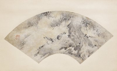 鳥と松の木 1570-1590年頃 紙本墨画金彩 作： Eitoku Kano