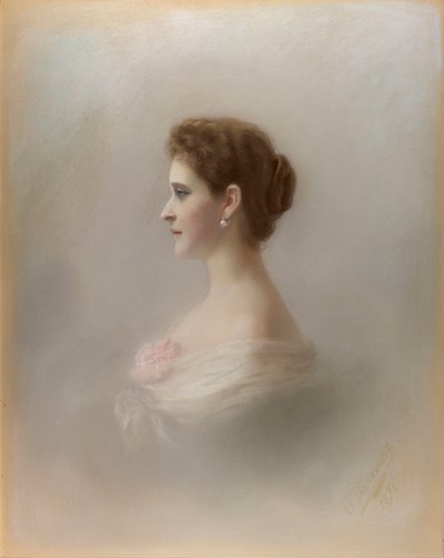 エリザヴェータ・フョードロヴナ大公爵夫人の肖像、ヘッセンのエリザベート王女、ライン画、1896 年。 作： Ekaterina Ieronimovna Viskovatova