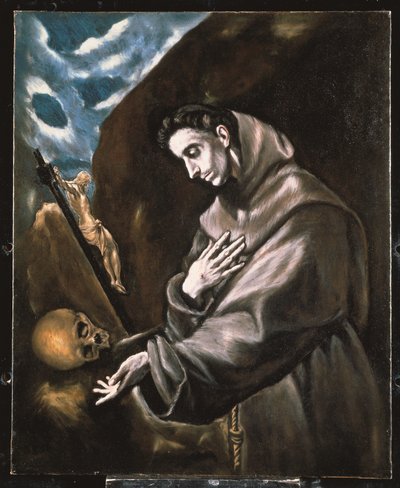 瞑想に立つ聖フランチェスコ（油彩・キャンバス） 作： El (1541-1614) Greco