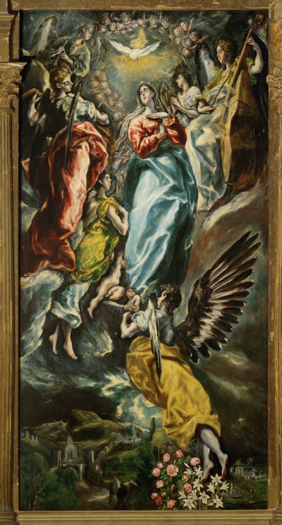 聖マリアの被昇天（キャンバスに描かれた絵画） 作： El (1541-1614) Greco