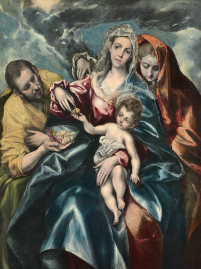 メアリーマグダレンとの聖家族、c.1590-95（キャンバスに油彩） 作： El Greco