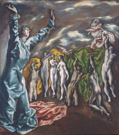聖ヨハネのビジョン、c.1609-14（キャンバスに油彩） 作： El Greco