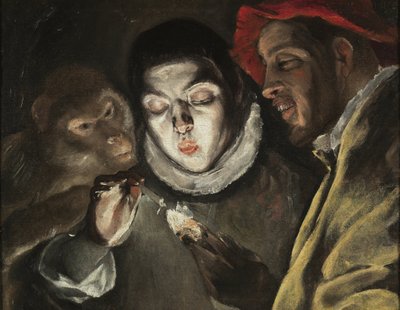 La fable - Peinture de Dominicos Theotokopoulos dit Le Greco (1541-1614), huile sur toile (50.5x63.6 cm), vers 1580 - (The Fable, oil on canvas by El Greco) - Museo del Prado, Madrid (スペイン) ) 作： El Greco