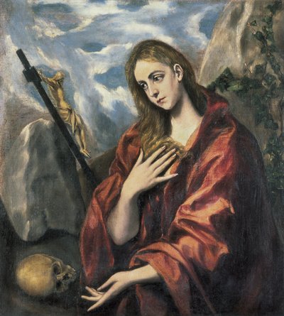 悔い改めのマグダラのマリア. 1585-1590年（キャンバスに油彩） 作： El Greco
