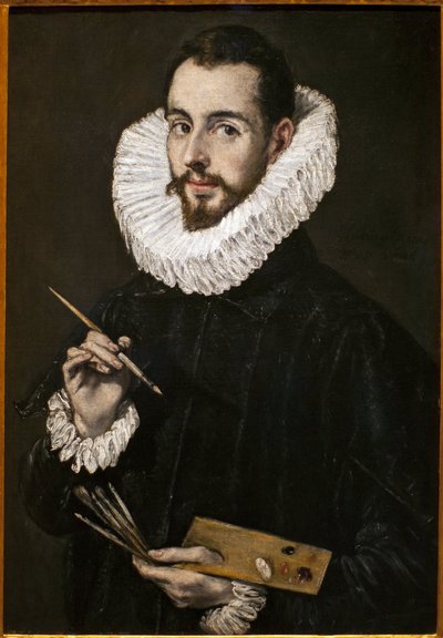 画家の息子、ホルヘ・マヌエルの肖像。エル・グレコことドメニコ・テオトコプーロス（1541-1614）の絵画、1600年頃、油彩・キャンバス。スペイン、セビリアの美術館。 作： El Greco