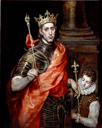 フランス王サンルイと1ページ（絵画 作： El Greco