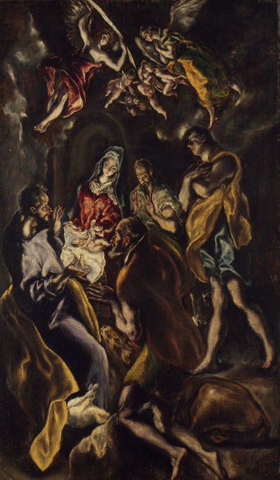 羊飼いたちの崇拝、c.1612-14（帆布に油彩） 作： El Greco