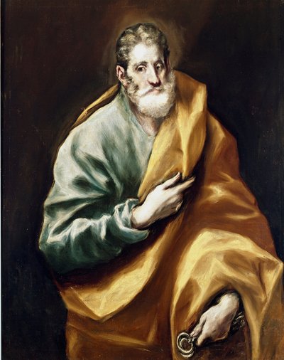 アポトレ・サン・ピエトロ」。ドメニコス・テオトコプーロス（エル・グレコ）（1540-1614）の絵画 作： El Greco