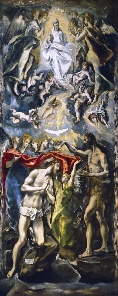 キリストのバプテスマ、1597年頃（帆布に油彩） 作： El Greco