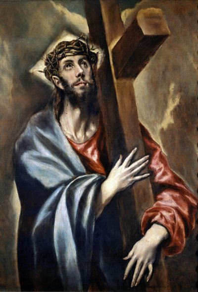 The Road to calvary, detail of Christ carrying the cross (oil on canvas 作： El Greco