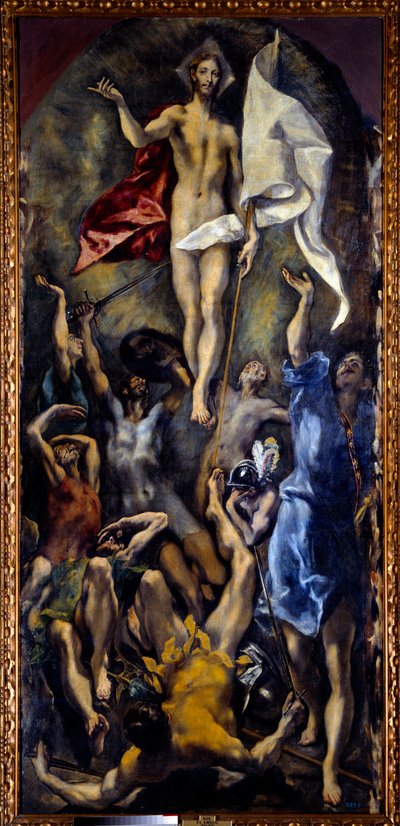 キリストの復活」。ドメニコス・テオトコプーロス・ディット・エルグレコ（1540-1614）の絵 作： El Greco
